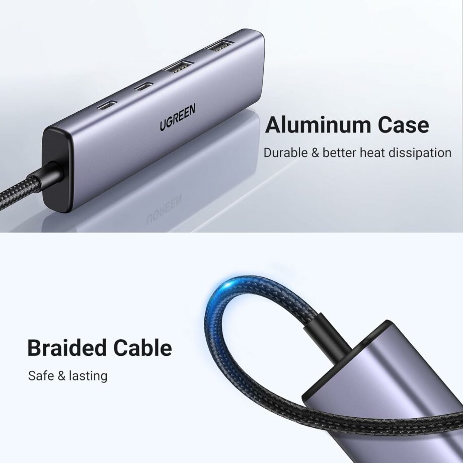 UGREEN 4-in-1 Aluminium USB C Hub 2 USB C & 2 USB 3.0 Ports