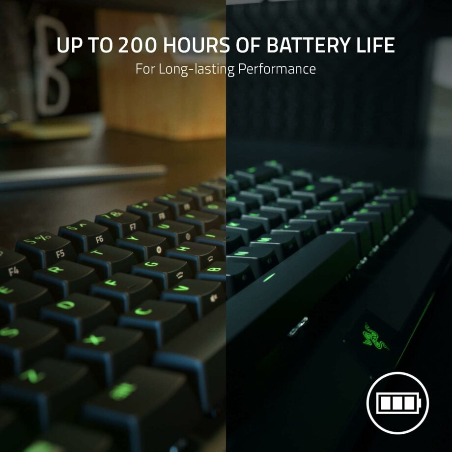 Razer BlackWidow V3 Mini 65% HyperSpeed Wireless Mechanical Gaming Keyboard - Yellow Silent Mechanical Switches
