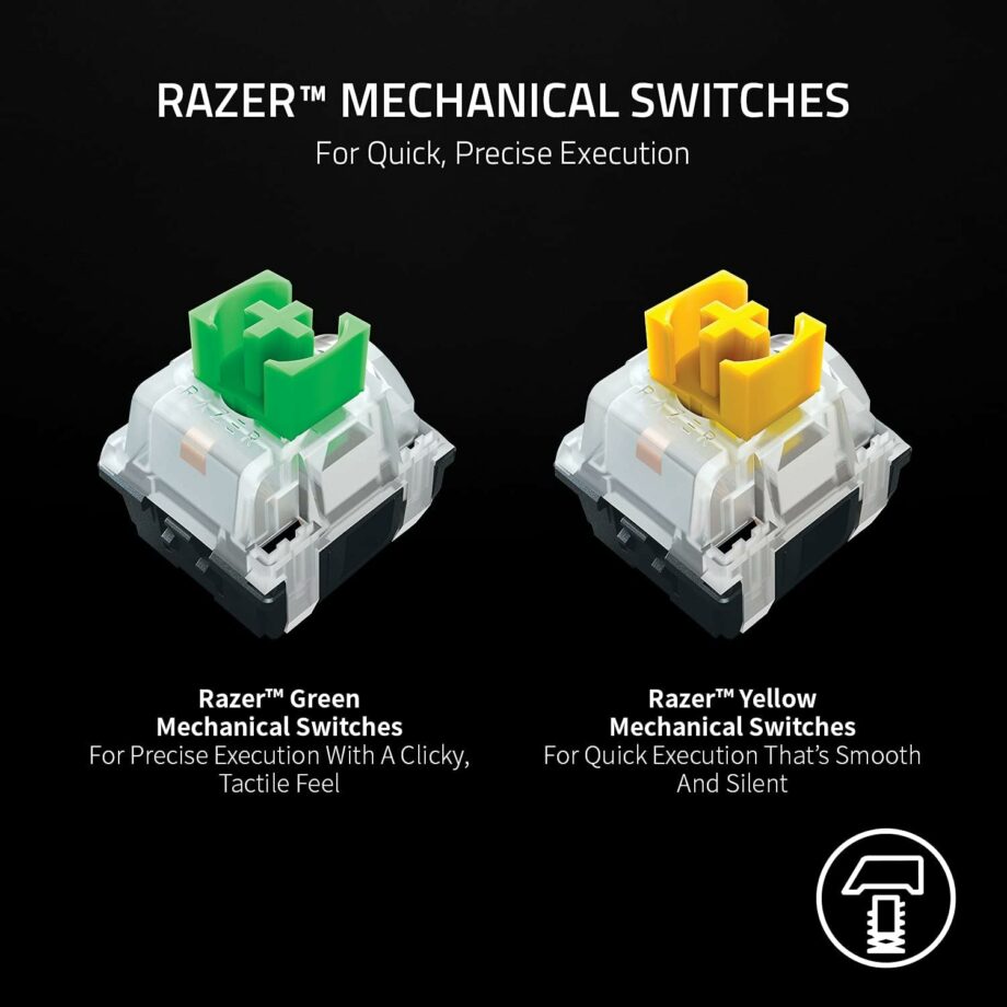 Razer BlackWidow V3 Mini 65% HyperSpeed Wireless Mechanical Gaming Keyboard - Yellow Silent Mechanical Switches