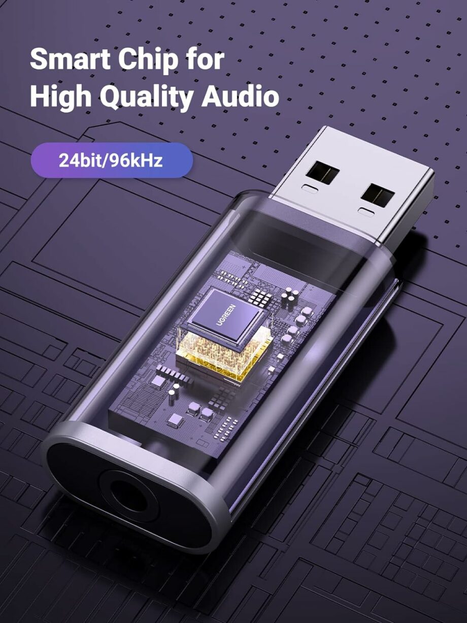 UGREEN USB to 3.5MM Audio Jack USB External Sound Card