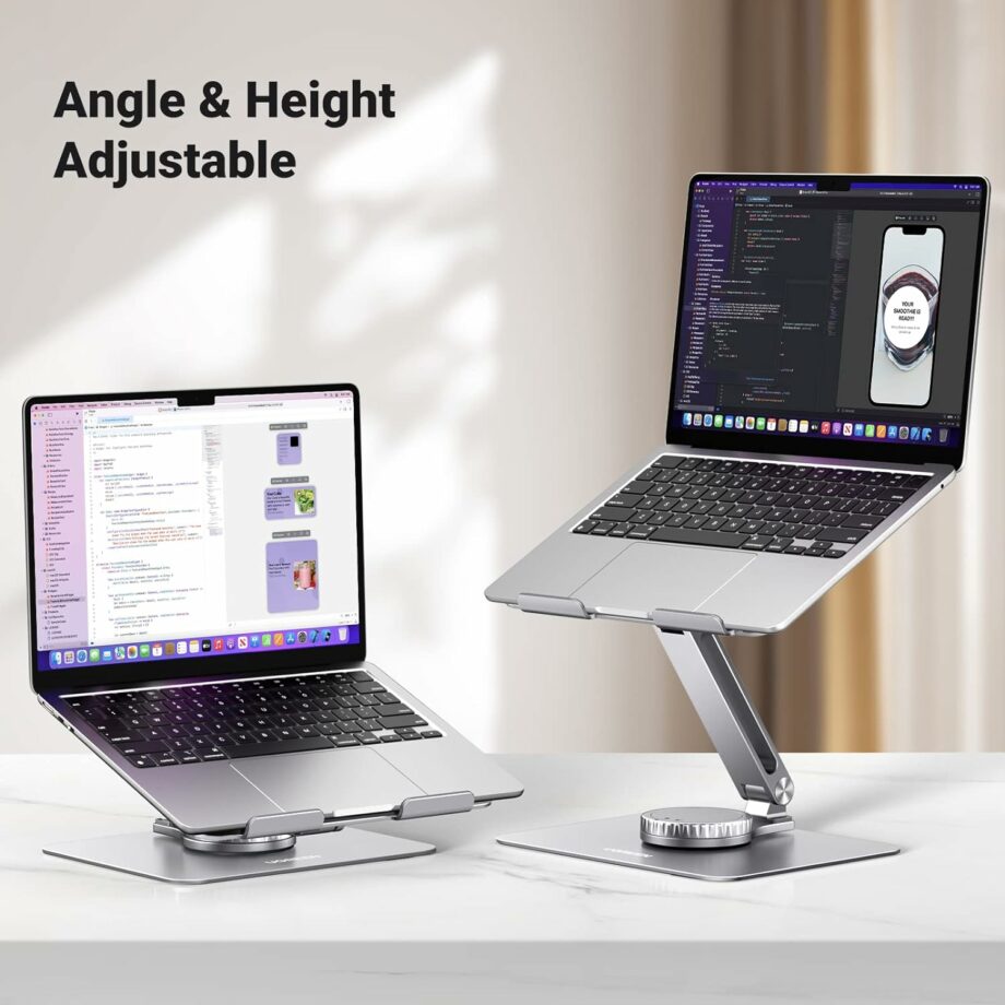 UGREEN Adjustable 360 Rotating Base Laptop Stand for Laptops up to 17.3'' - Silver