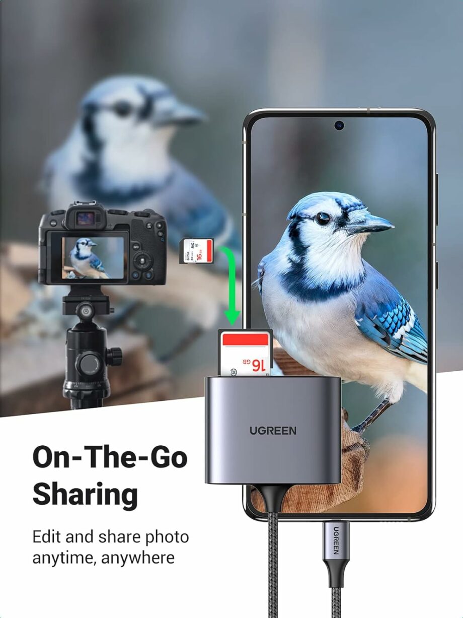 UGREEN 3 in 1 USB C SD Card Reader with USB 2.0