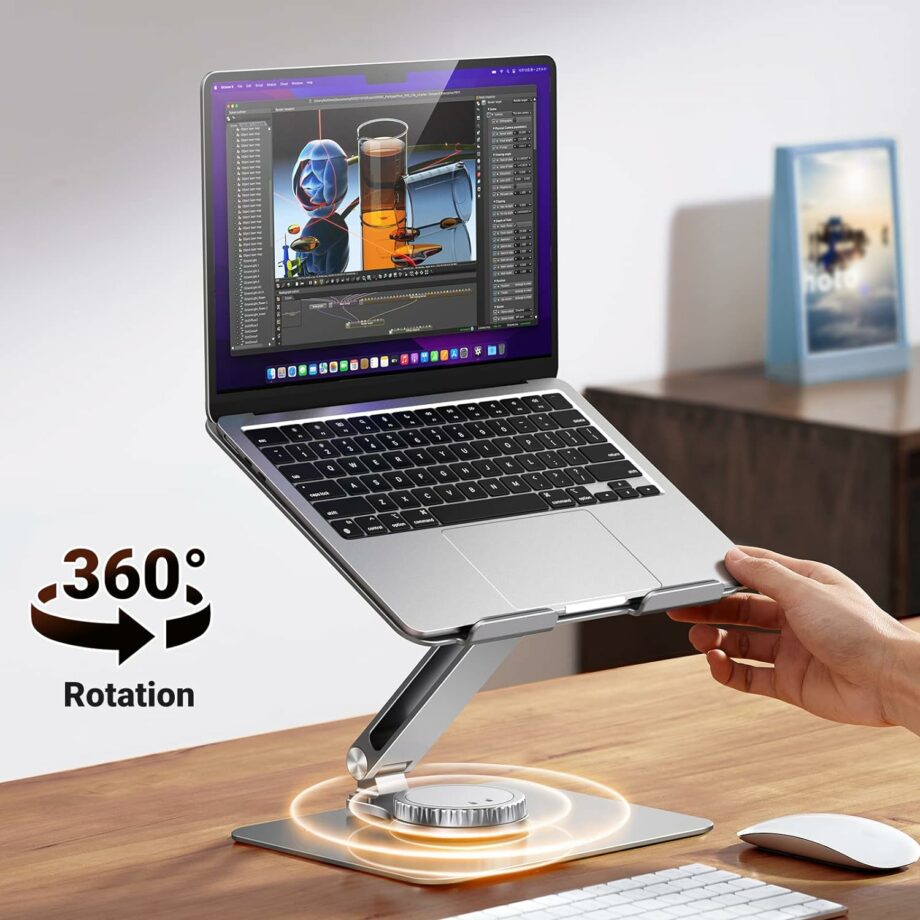 UGREEN Adjustable 360 Rotating Base Laptop Stand for Laptops up to 17.3'' - Silver