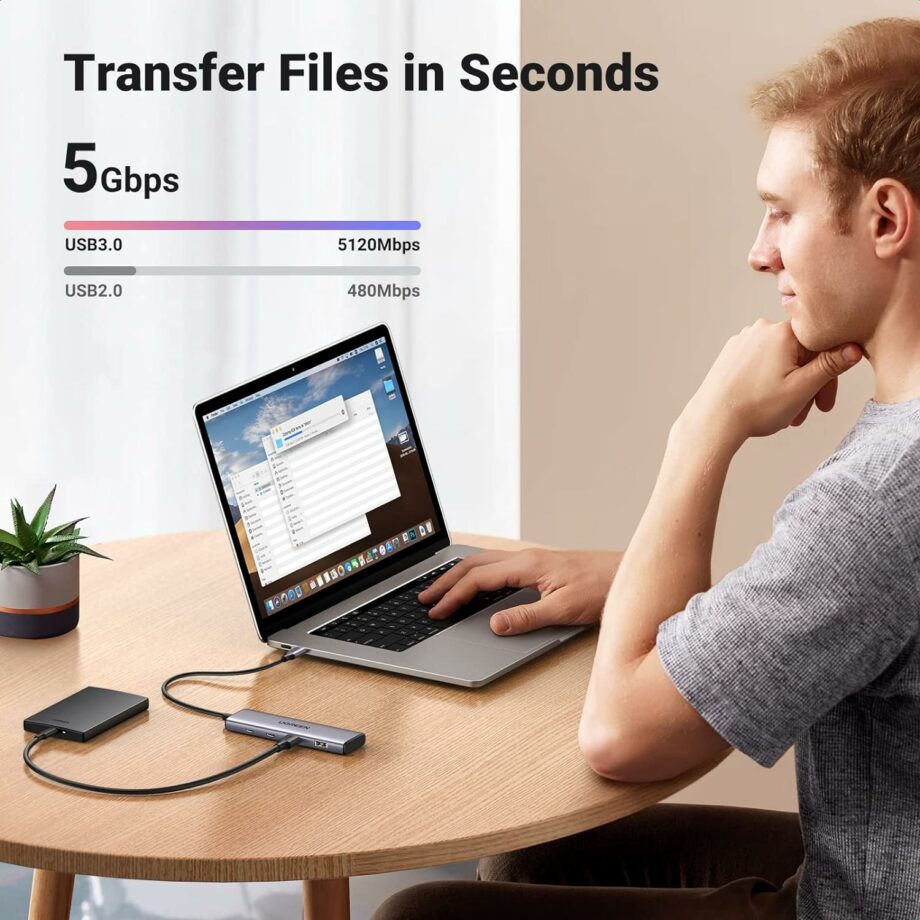 UGREEN 4-in-1 Aluminium USB C Hub 2 USB C & 2 USB 3.0 Ports