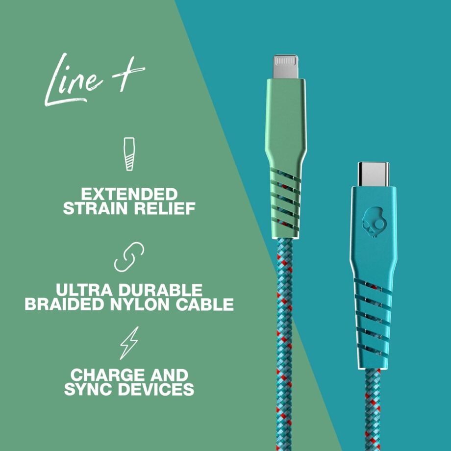 Skullcandy Line+ USB C to Lightning Braided Cable for iPhone - 1.8M