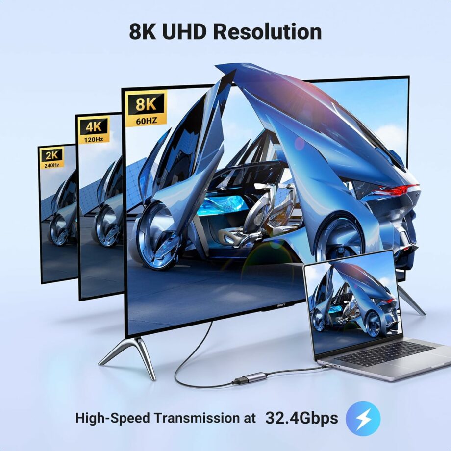 UGREEN 8K@60Hz USB C to DisplayPort 1.4 Adapter Cable