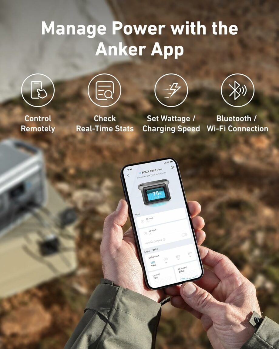 Anker SOLIX C800 Plus Portable Power Station with Camping Lights