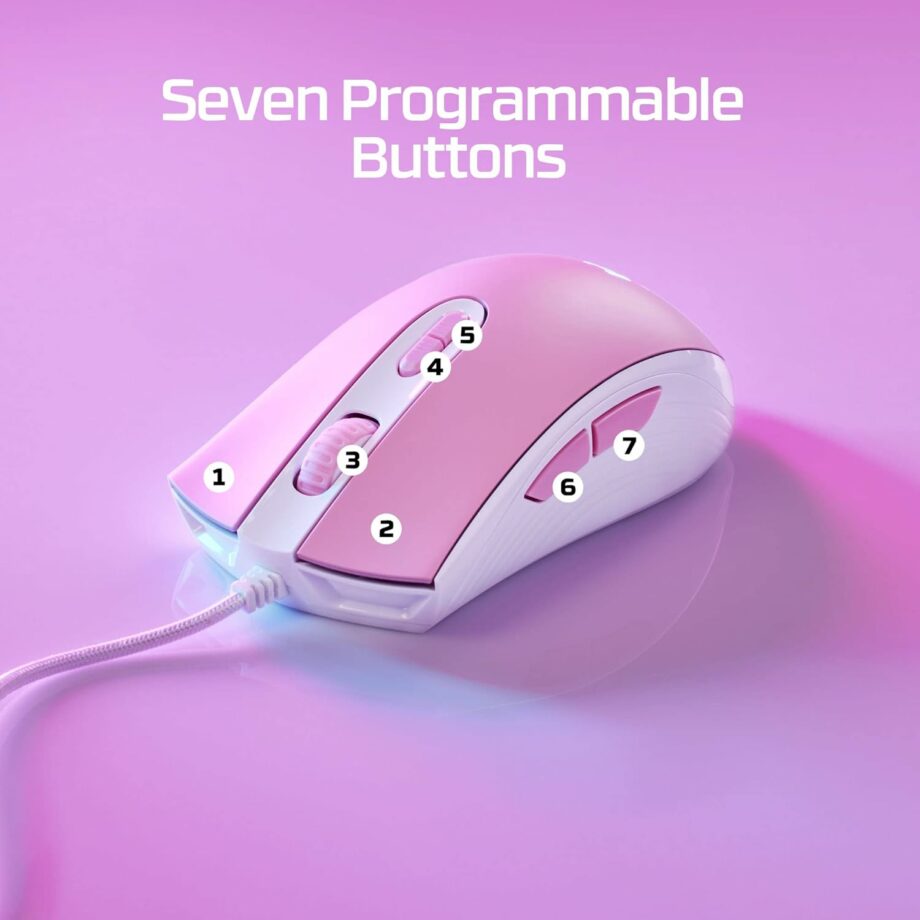 HyperX Pulsefire Core RGB Gaming Mouse - White Pink