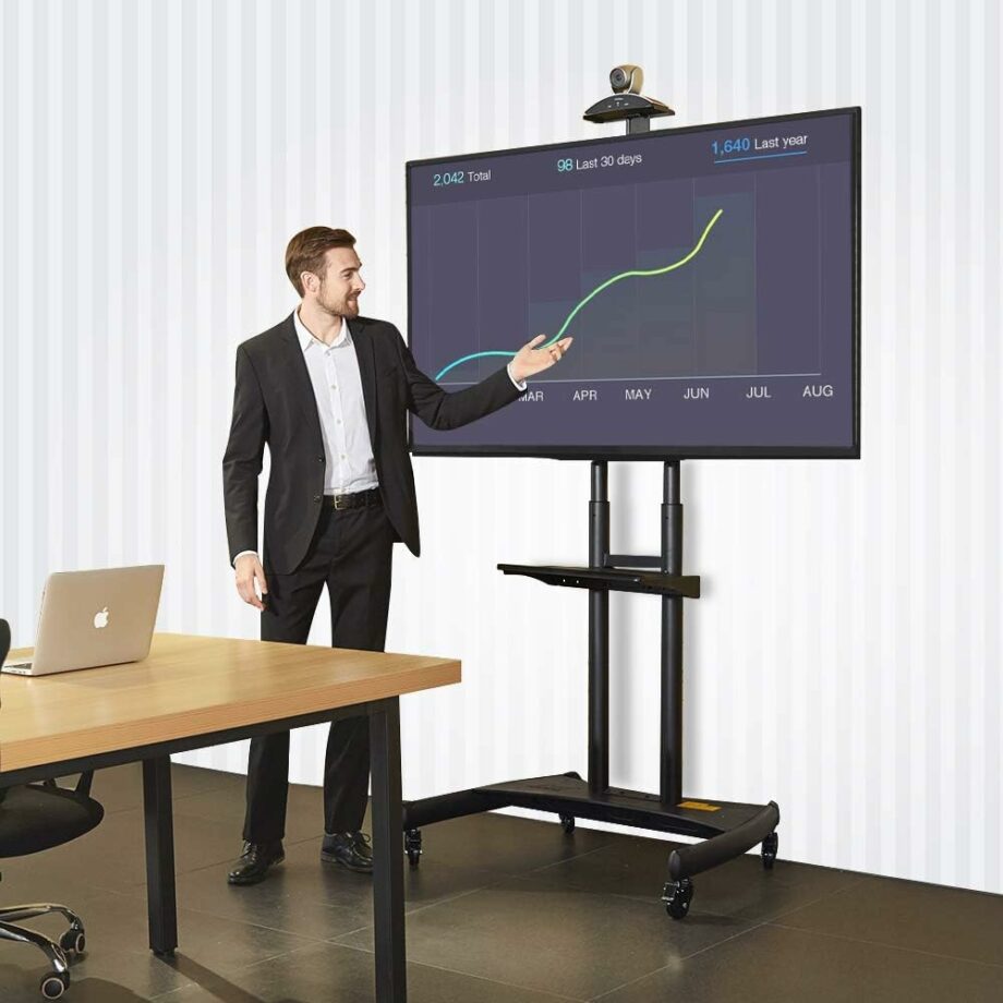 North Bayou AVA1800-70-1P  55" to 90" Heavy Duty TV Meeting Mobile Bracket Trolley