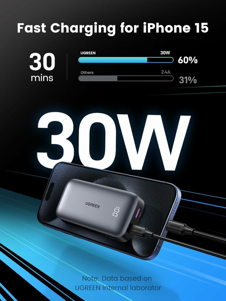 UGREEN Nexode 10,000mAh 30W PD Power Bank - Black