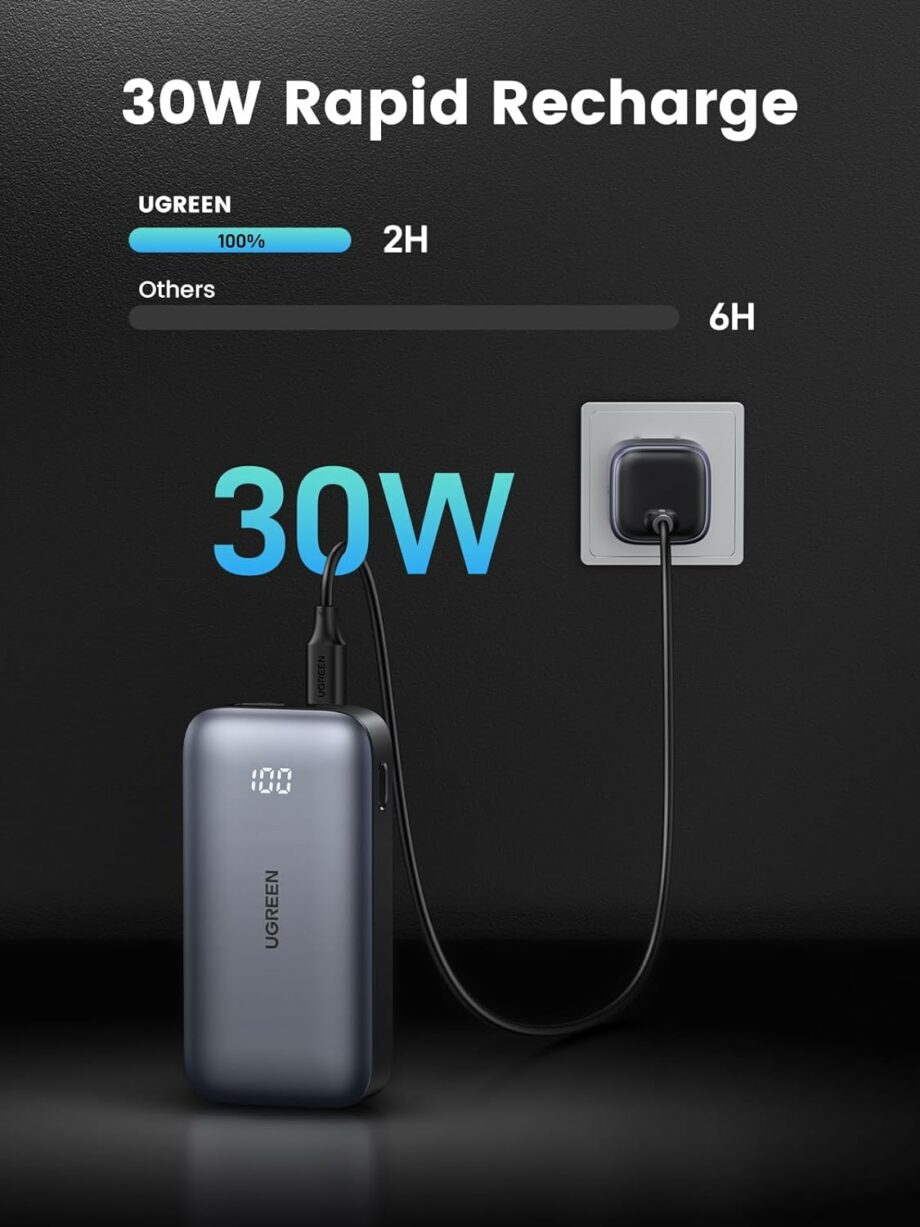 UGREEN Nexode 10,000mAh 30W PD Power Bank - Black