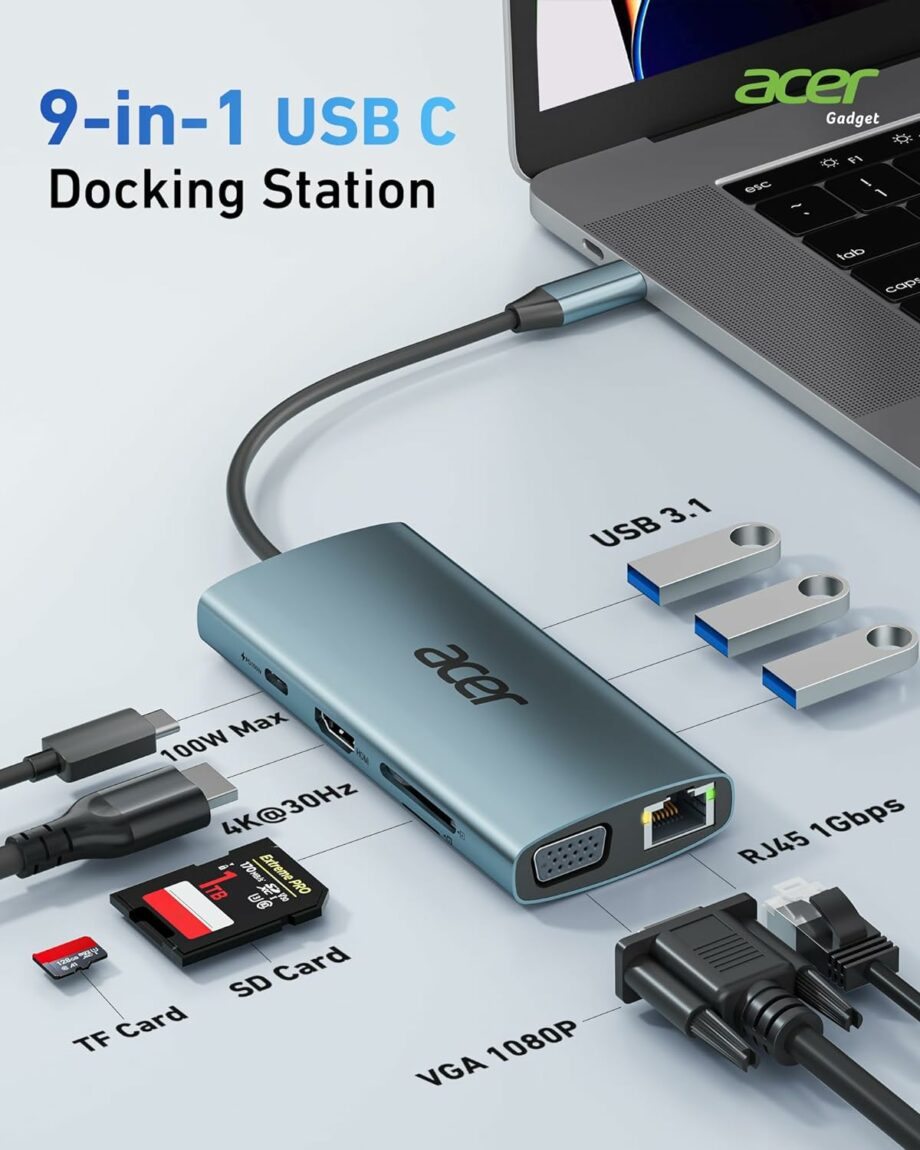 Acer 9-in-1 USB C Multiport Adapter Hub