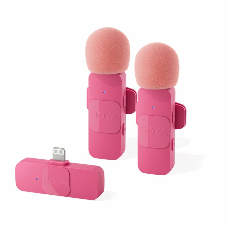 Boya BY-V2 Ultracompact Lightning Dual Wireless Microphones System - Pink
