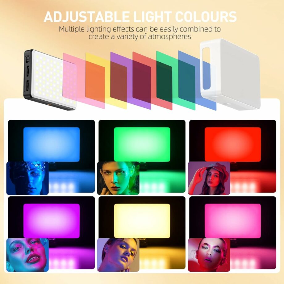 Meixitoy 120 LED Selfie Phone Light with 5000Mah Rechargeable Clip Video Light & Adjusted 3 Light Modes