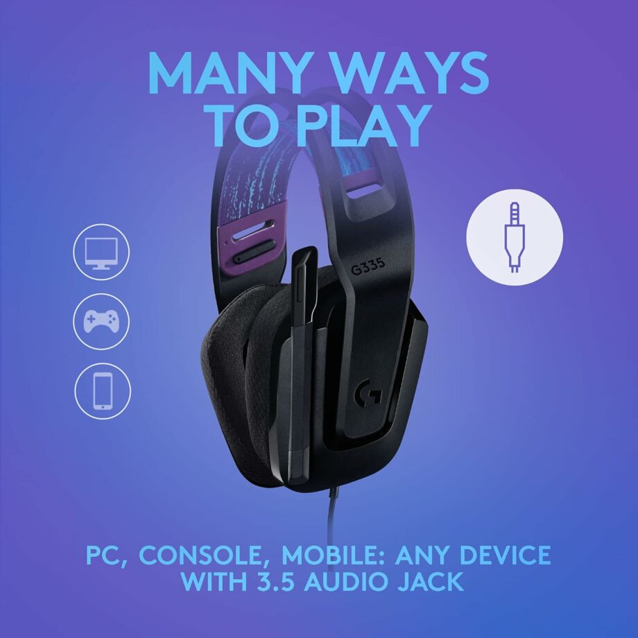 Logitech G335 Multi-Platform Wired Gaming Headset - Black
