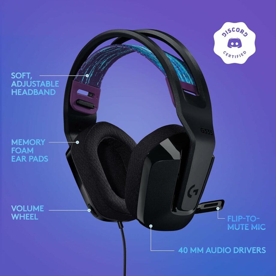 Logitech G335 Multi-Platform Wired Gaming Headset - Black