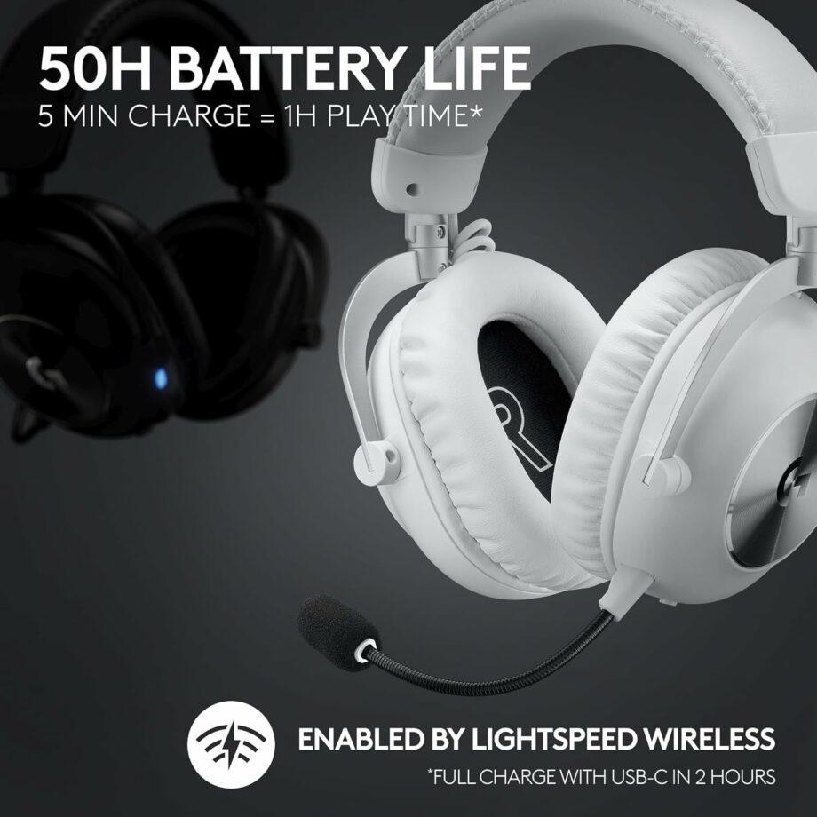 Logitech G PRO X Gen 2 Wireless 2.4GHz and Bluetooth Gaming Headset - White