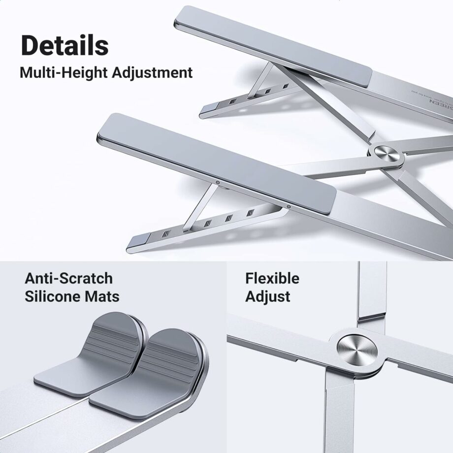 UGREEN Adjustable Portable Aluminium Laptop and Tablet Stand for Laptops up to 17.3''