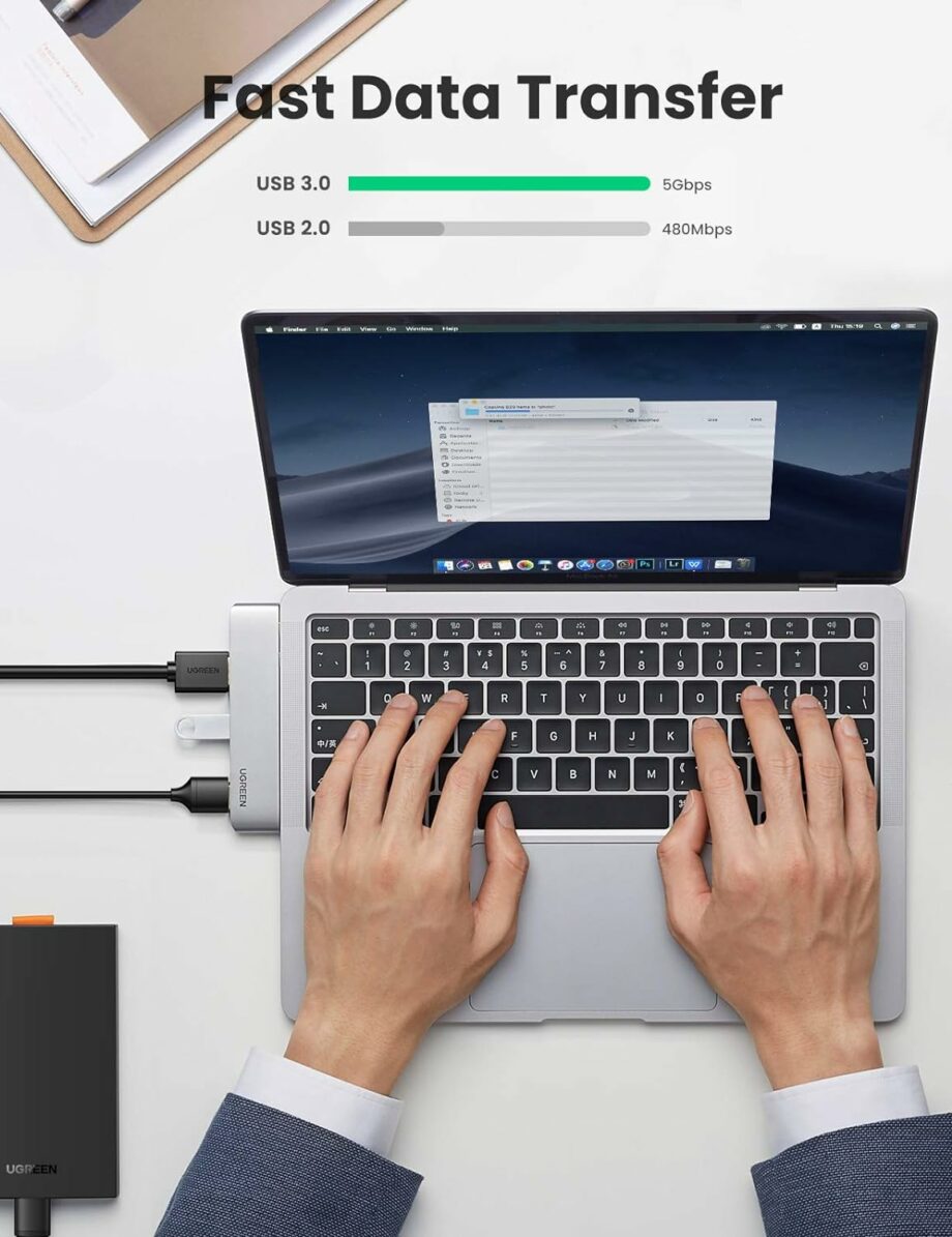 UGREEN 5-in-2 USB C Hub for MacBook Air / Pro