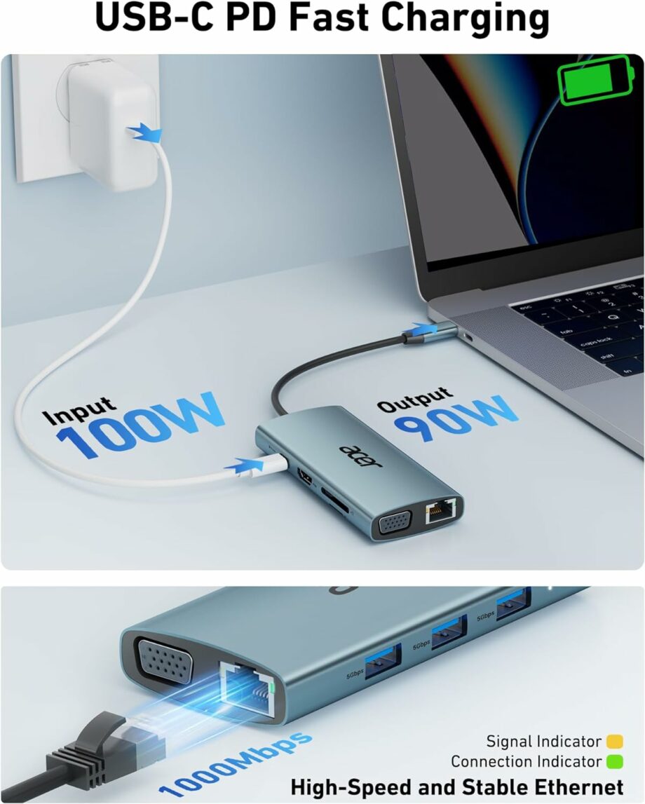 Acer 9-in-1 USB C Multiport Adapter Hub