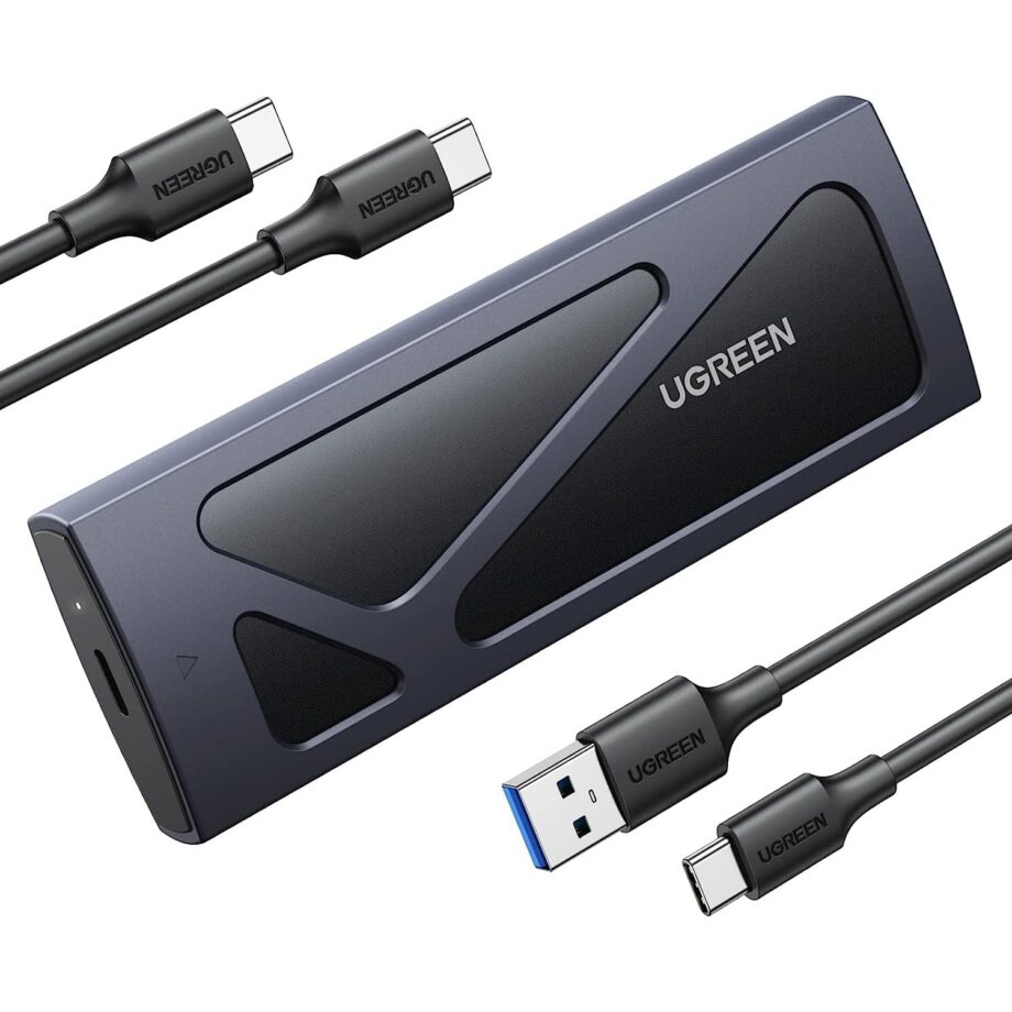 UGREEN USB 3.2 10Gbps M.2 NVMe SSD Aluminum Enclosure with USB A and C Cables