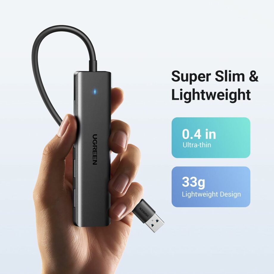 UGREEN USB 3.0 4 Ports Ultra-Slim Hub - Black