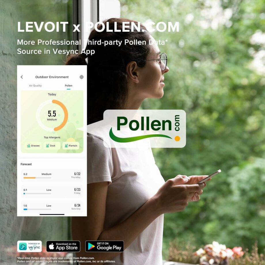Levoit Vital 100S-P Air Purifier for Home Up to 103m - White (Pre-Order)