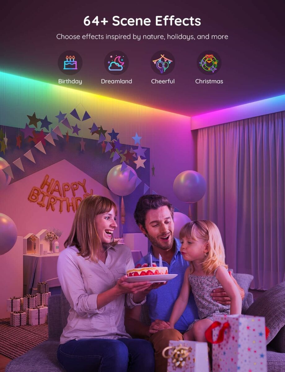 Govee RGBIC H617 Multiple Colors on One Line Smart LED Strip with APP Control and Music Sync - 10M