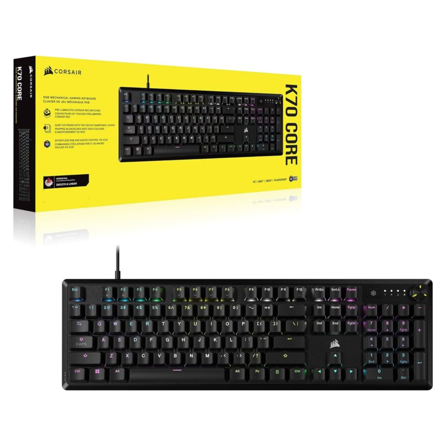 Corsair K70 CORE RGB Mechanical Gaming Keyboard - MLX Red Linear Switches