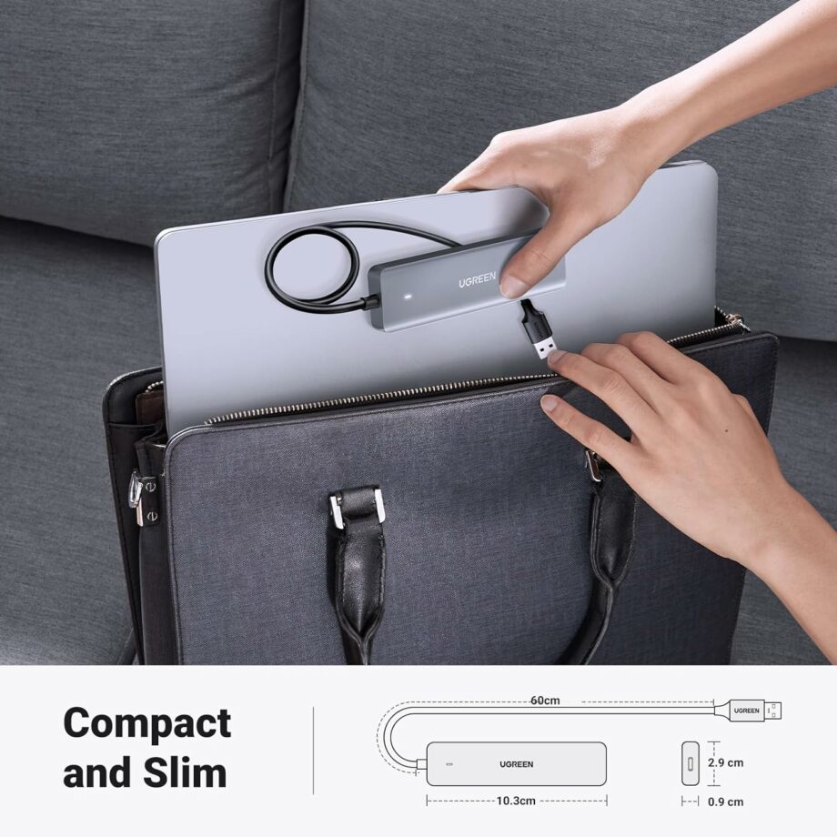 UGREEN USB 3.0 3* USB A and 1* USB C Ports Hub with USB C Power Supply