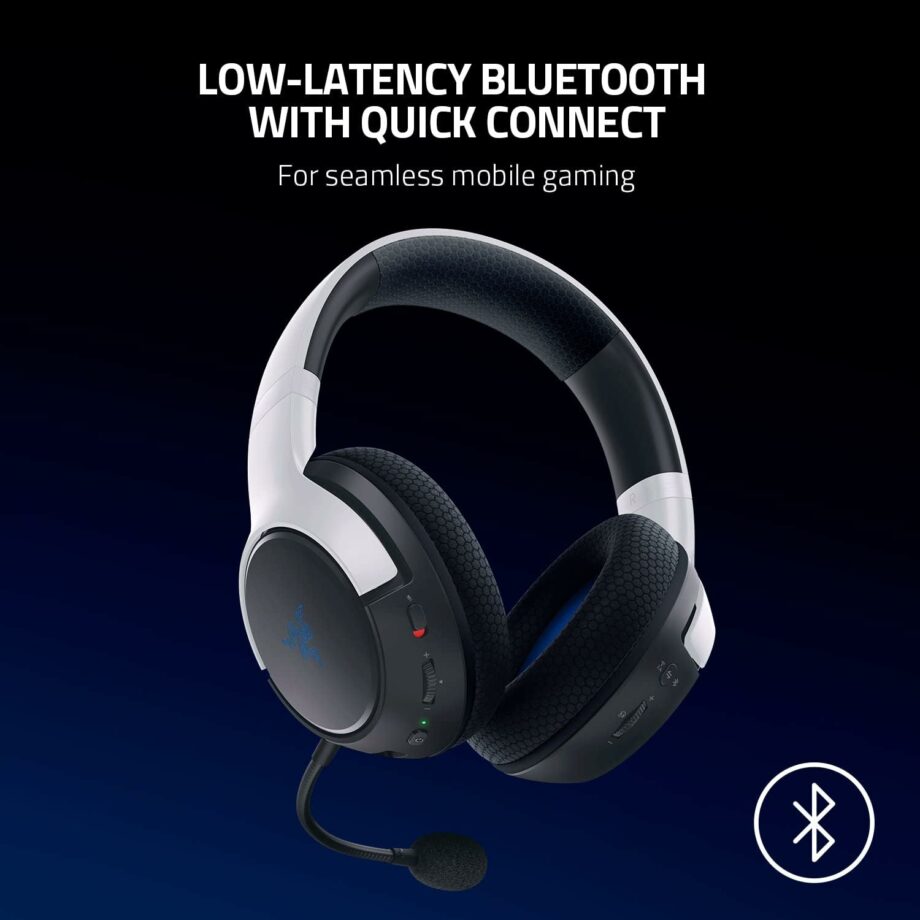 Razer Kaira 2.4GHz and Bluetooth Multi-Platform Wireless Gaming Headset - White/Black