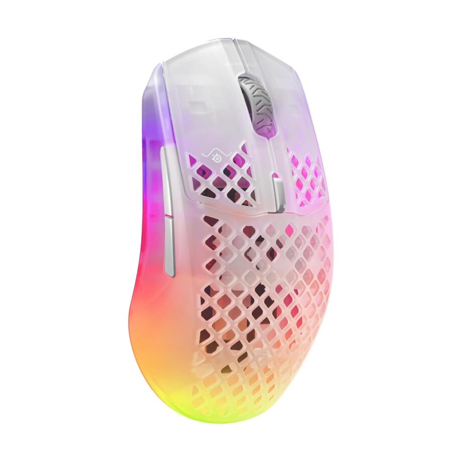 SteelSeries Aerox 3 Wireless Ultra-lightweight Holey RGB Gaming Mouse - Ghost