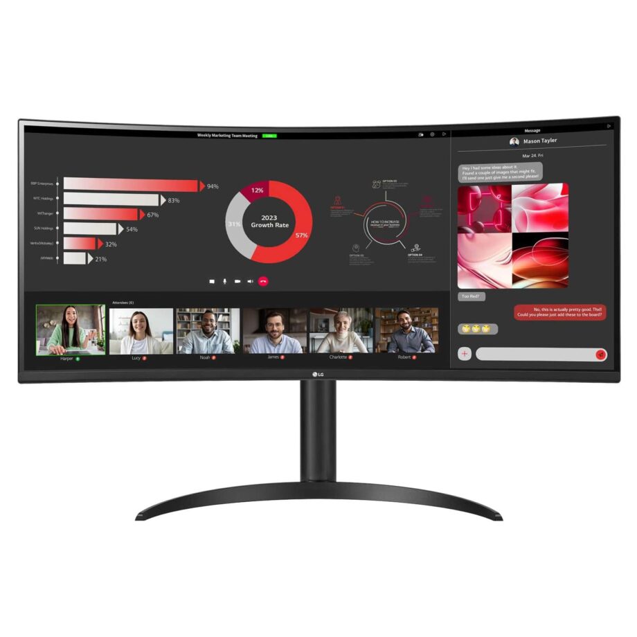 LG 34WR55QC-B 34" UltraWide™ Curved Monitor with WQHD HDR10 Display 100Hz Refresh Rate and USB Type-C™