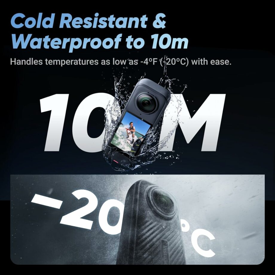 Insta360 X4 Waterproof 8K 360 Action Camera and 4K Wide-Angle Video - Adventure Bundle