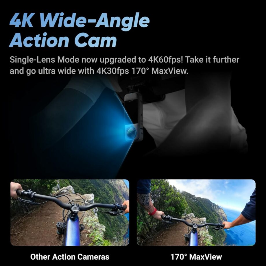 Insta360 X4 Waterproof 8K 360 Action Camera and 4K Wide-Angle Video - Adventure Bundle