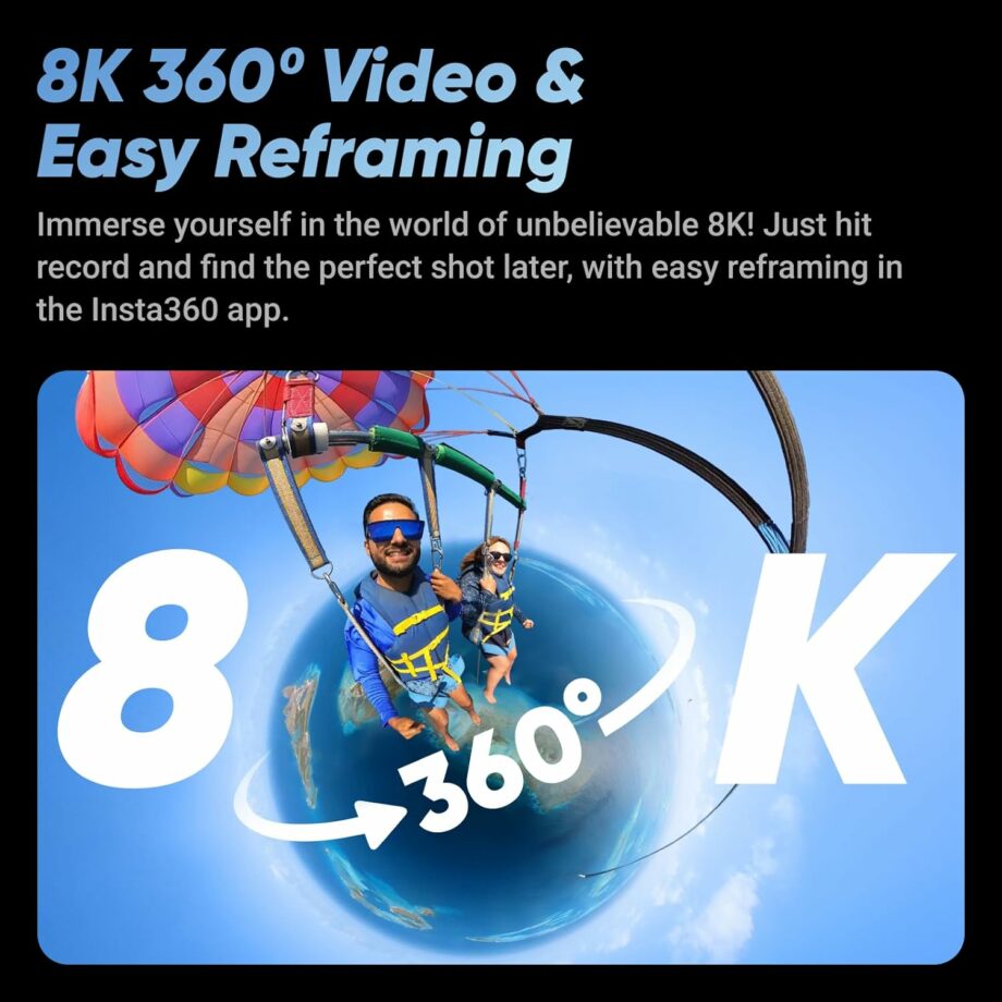 Insta360 X4 Waterproof 8K 360 Action Camera and 4K Wide-Angle Video - Adventure Bundle