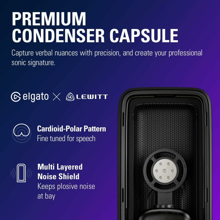 Elgato Wave 3 Premium Studio Quality USB Condenser Microphone - Black
