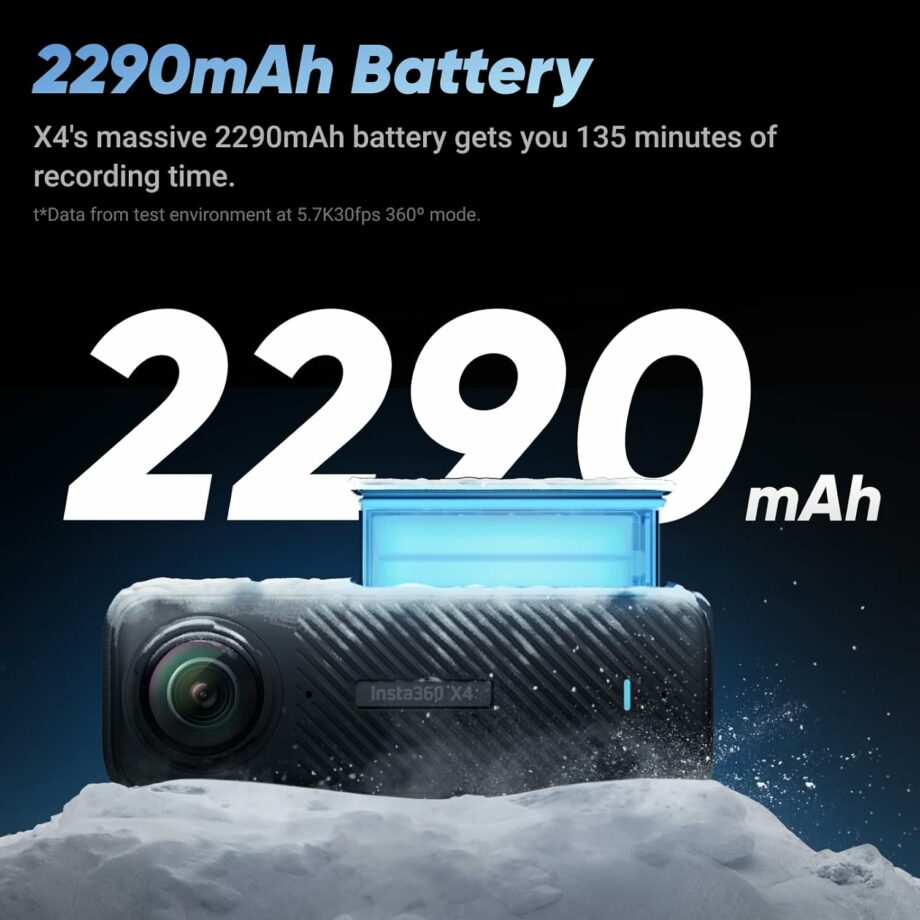 Insta360 X4 Waterproof 8K 360 Action Camera and 4K Wide-Angle Video - Adventure Bundle