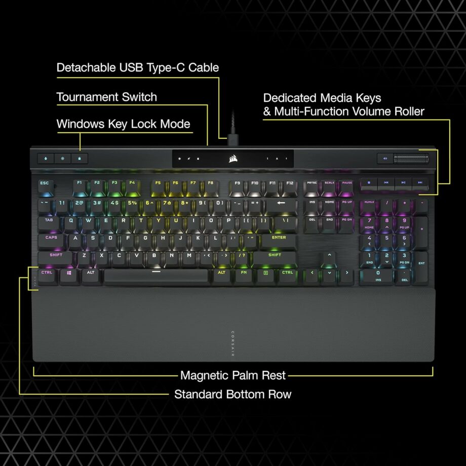 Corsair K70 RGB PRO Wired Mechanical Gaming Keyboard - MX RED (Linear)