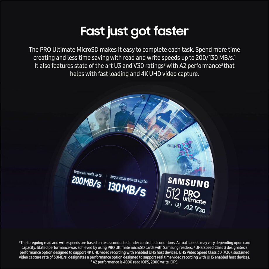 Samsung PRO Ultimate 128GB Micro SD-Memory-Card + Adapter - 200MB/s 4K UHD