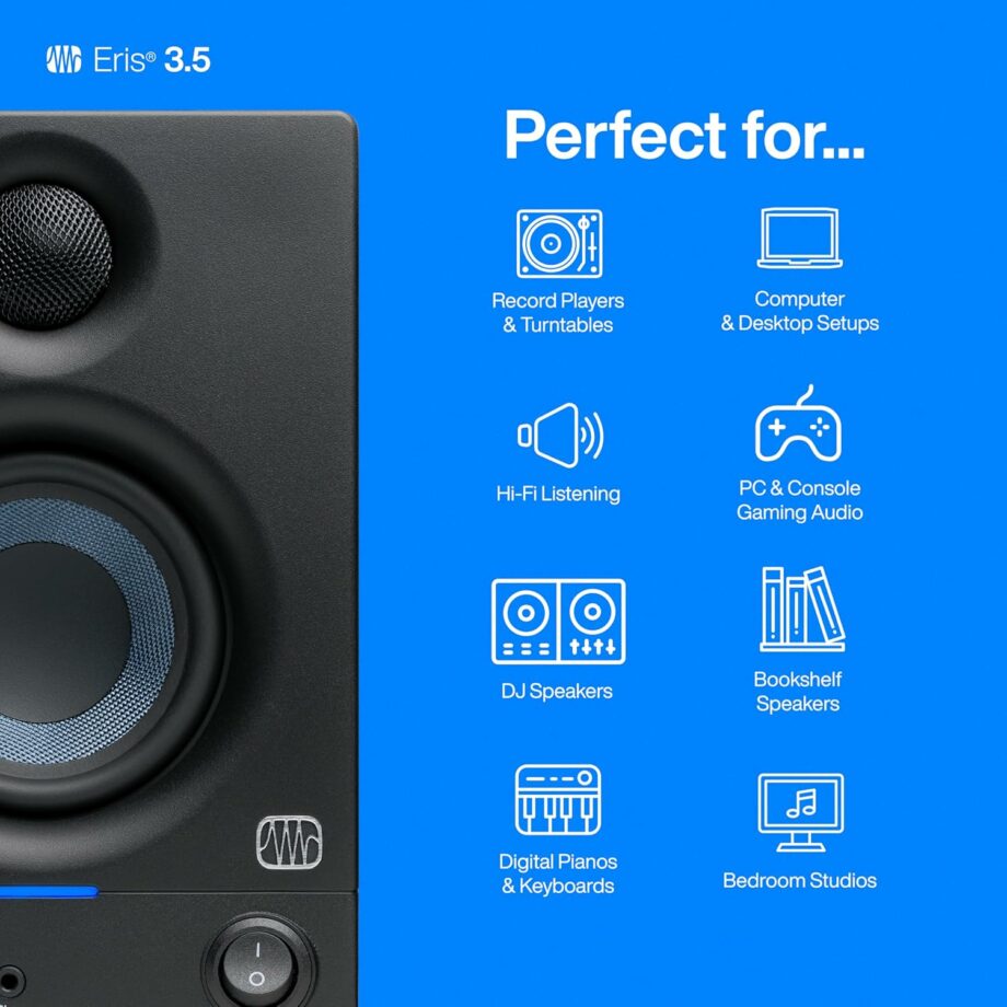 PreSonus Eris 3.5 Gen 2 2024 Studio Powered Active Monitor Speakers