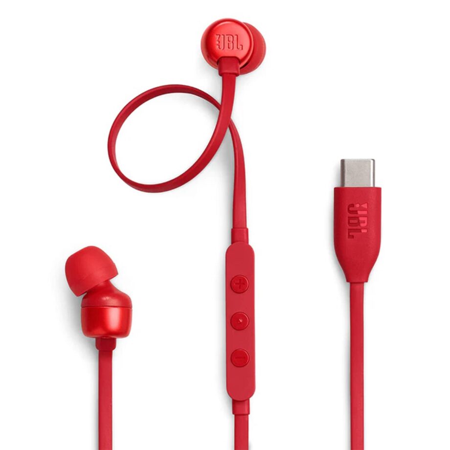 JBL Tune 310C Type C Wired Hi-Res In-Ear Earbuds with Mic - Red