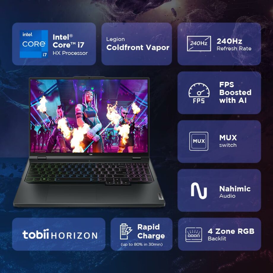 Lenovo Legion 5 PRO Intel Core i7-14650HX WQXGA IPS 2.5K 500Nits 240Hz GeForce RTX 4060 8GB & 1TB SSD Gaming Laptop