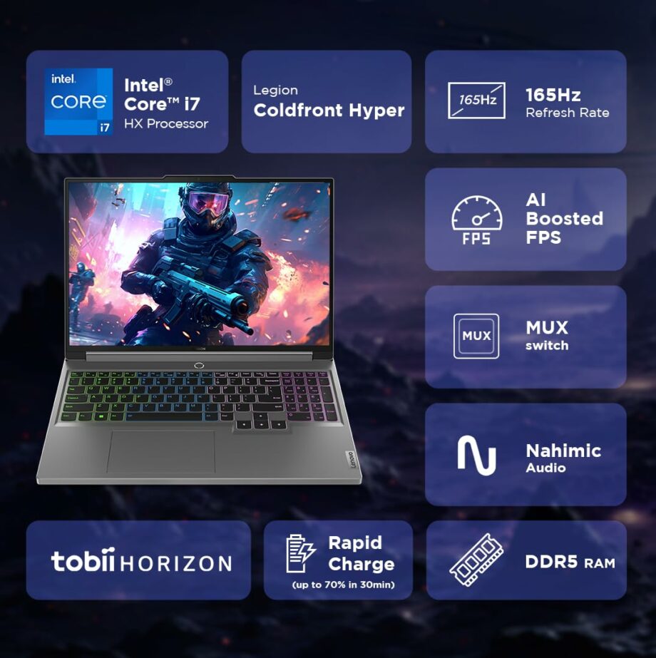 Lenovo Legion 5 Intel Core i7-14650HX 16" WQXGA GeForce RTX 4050 6GB IPS 165Hz Display & 1TB SSD Gaming Laptop