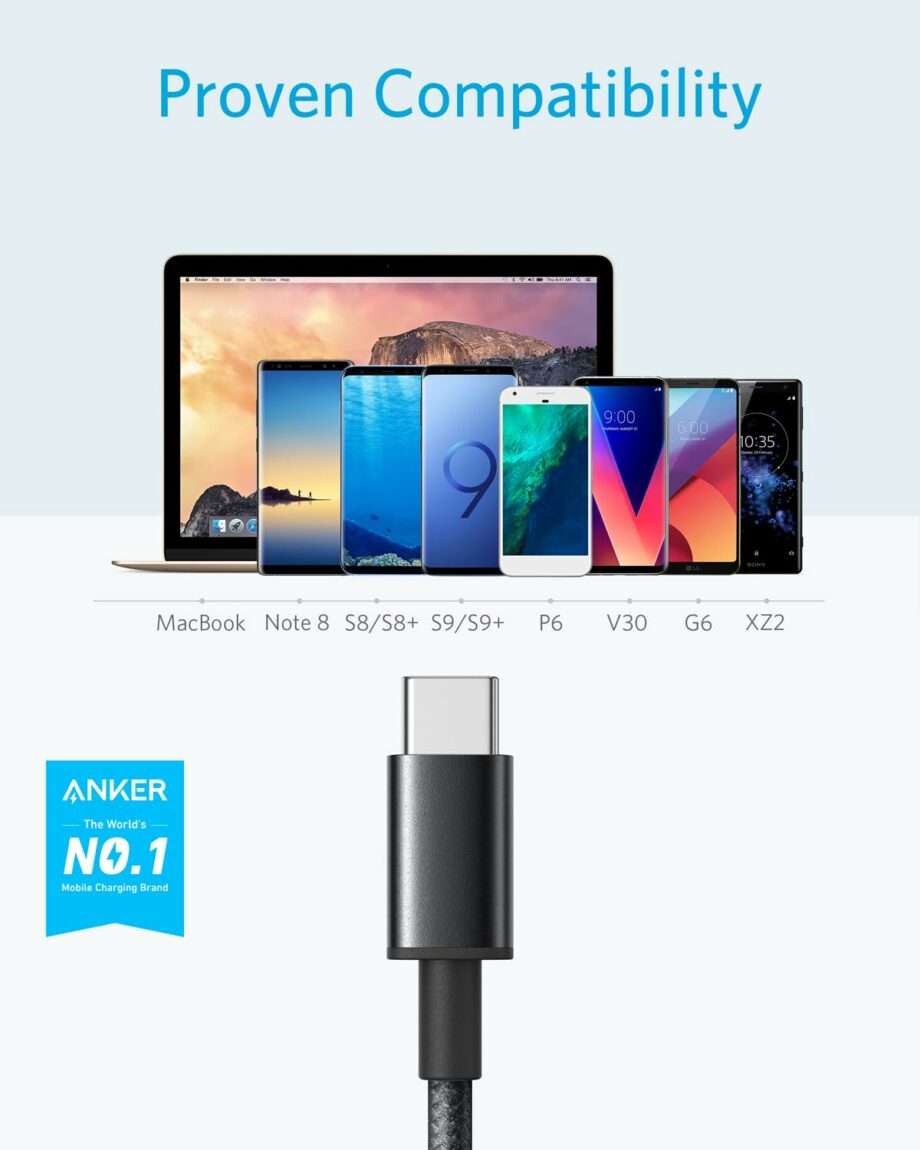 Anker Powerline Nylon Braided USB Type C Cable 1.8M – Black