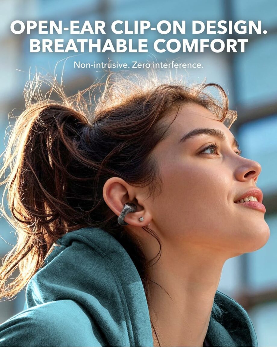 Anker Soundcore C30i Clip-On Open-Ear Lightweight Earbuds - Black
