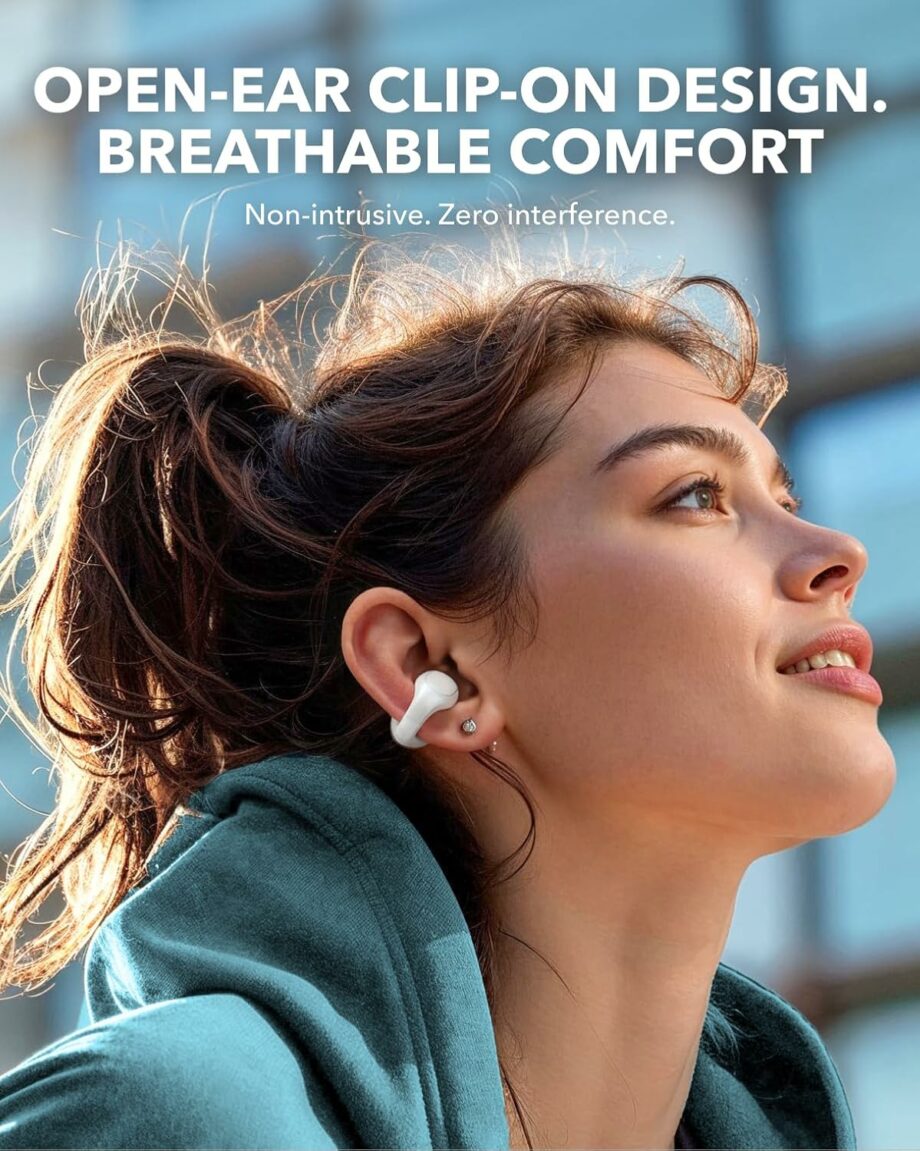 Anker Soundcore C30i Clip-On Open-Ear Lightweight Earbuds - White