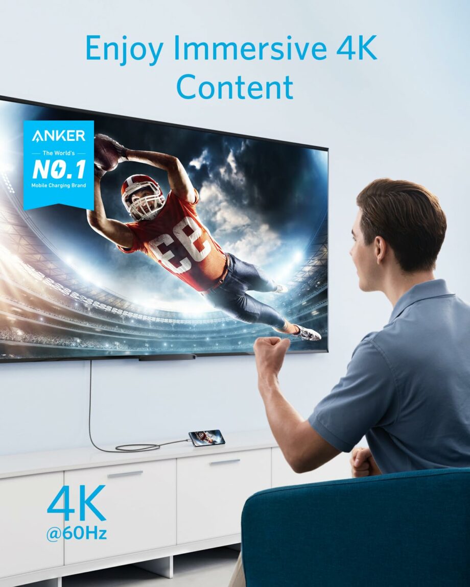 Anker USB C To HDMI Braided Cable (4K@60Hz) - 1.8M