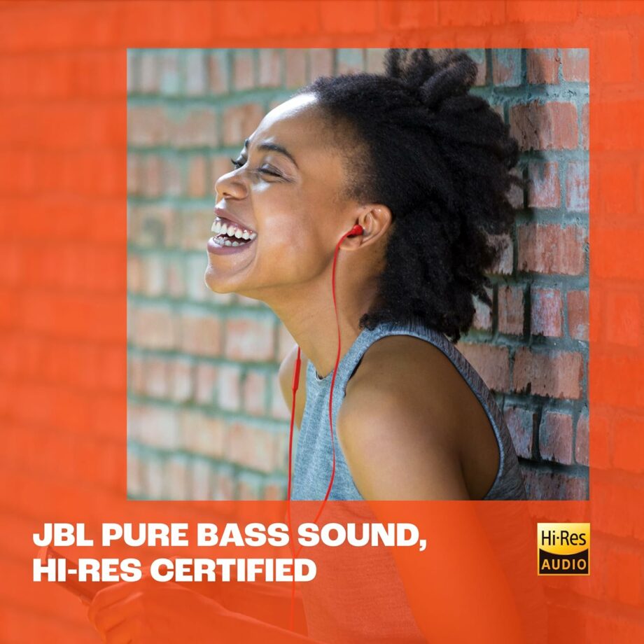 JBL Tune 310C Type C Wired Hi-Res In-Ear Earbuds with Mic - Red