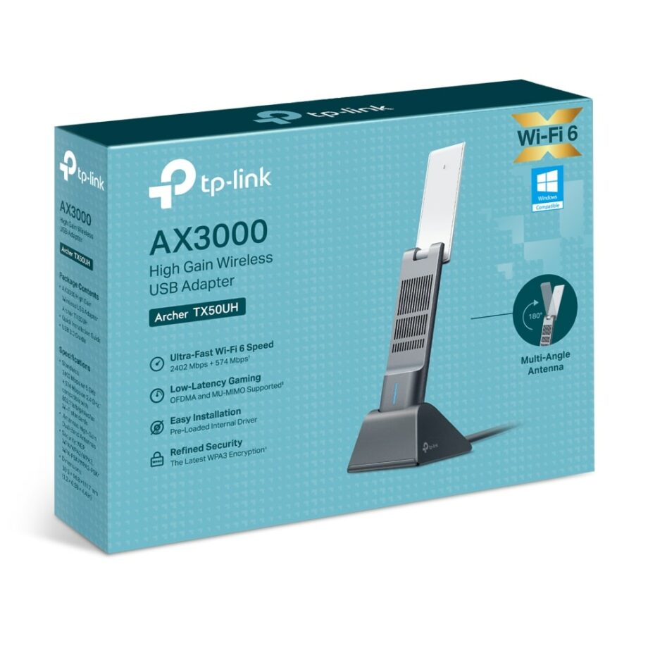 TP-Link AX3000 High Gain Wireless USB Adapter (Archer TX50UH)